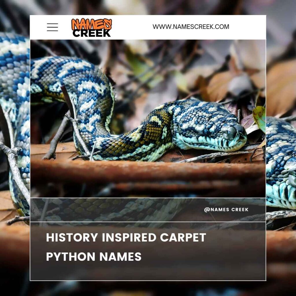 History Inspired Carpet Python Names