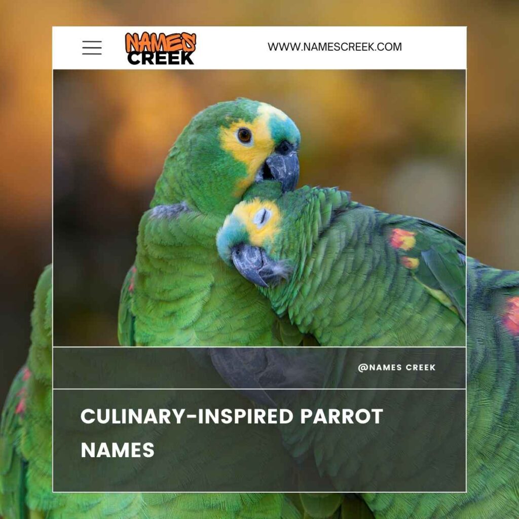 Culinary-Inspired Parrot Names