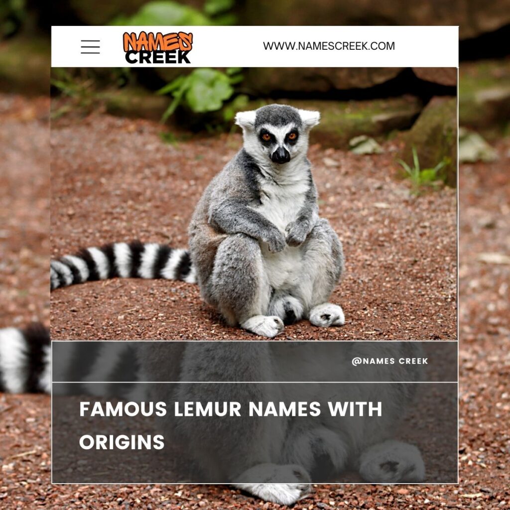 Famous Lemur Names with origins