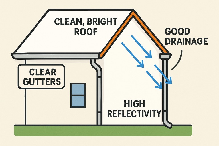 How Regular Roof Cleaning Supports Better Drainage and Surface Reflectivity